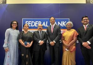 With Federal Bank MD and CEO and Exe Director during their visit to Qatar