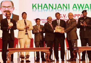 Receiving the Kajani Award from ICBF, Doha-2018