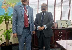 With Vice chancellor of MG university while his visit to Doha in 2023